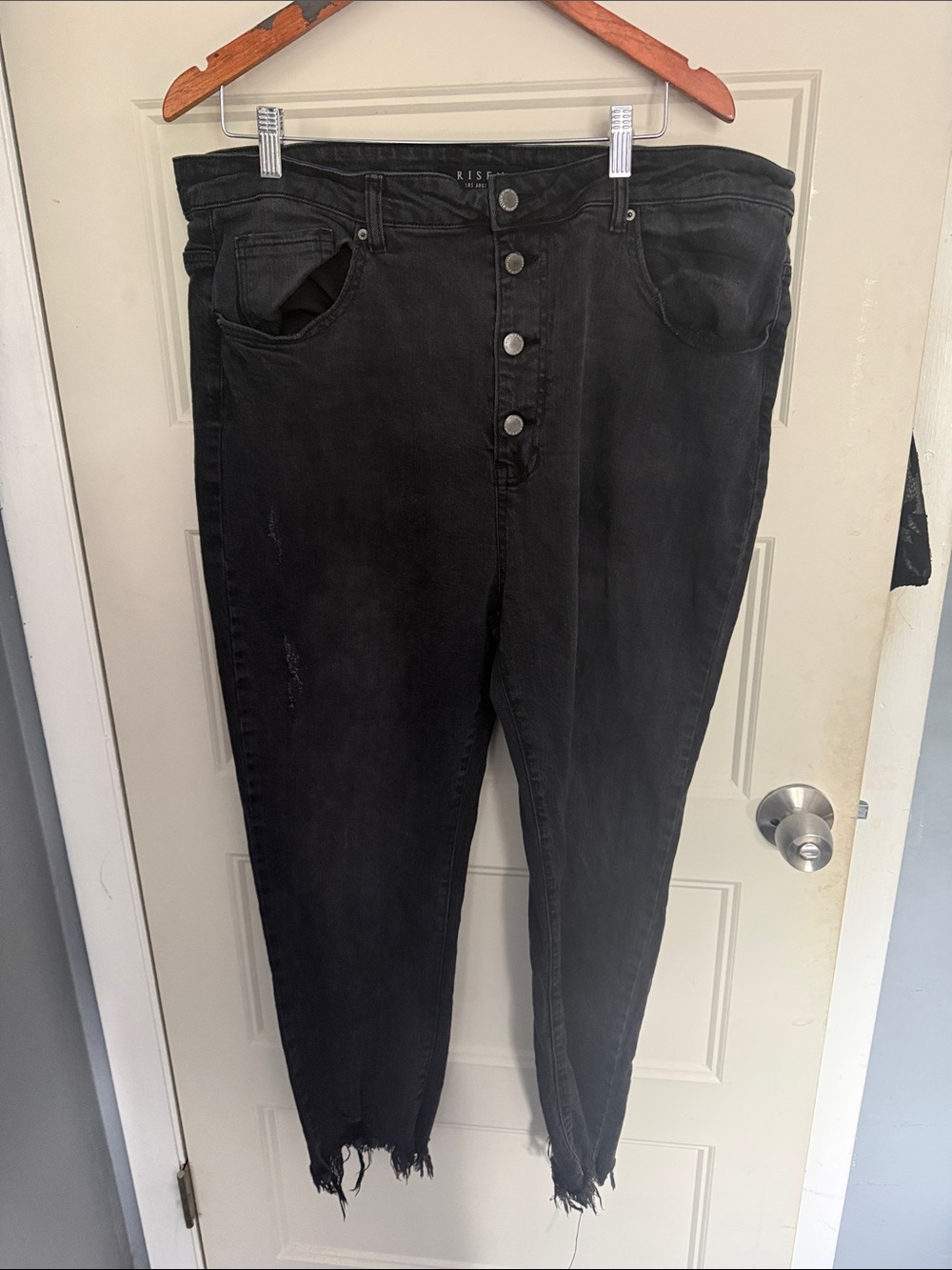 High-Rise Black Button-Fly Women's Jeans by RISE